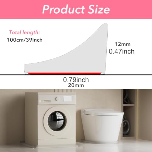 HASTHIP® 39 Inches Shower Threshold Water Dam Flexible Shower Water Guard Blocker Self-Adhesive Silicone Shower Water Dam Shower Splash Guard for Kitchen Countertop Sink, Cooktop, Bathroom Tub 3 PCS HASTHIP® 39 Inches Shower Threshold Water Dam Flexible Shower Water Guard Blocker Self-Adhesive Silicone Shower Water Dam Shower Splash Guard for Kitchen Countertop Sink, Cooktop, Bathroom Tub 3 PCS